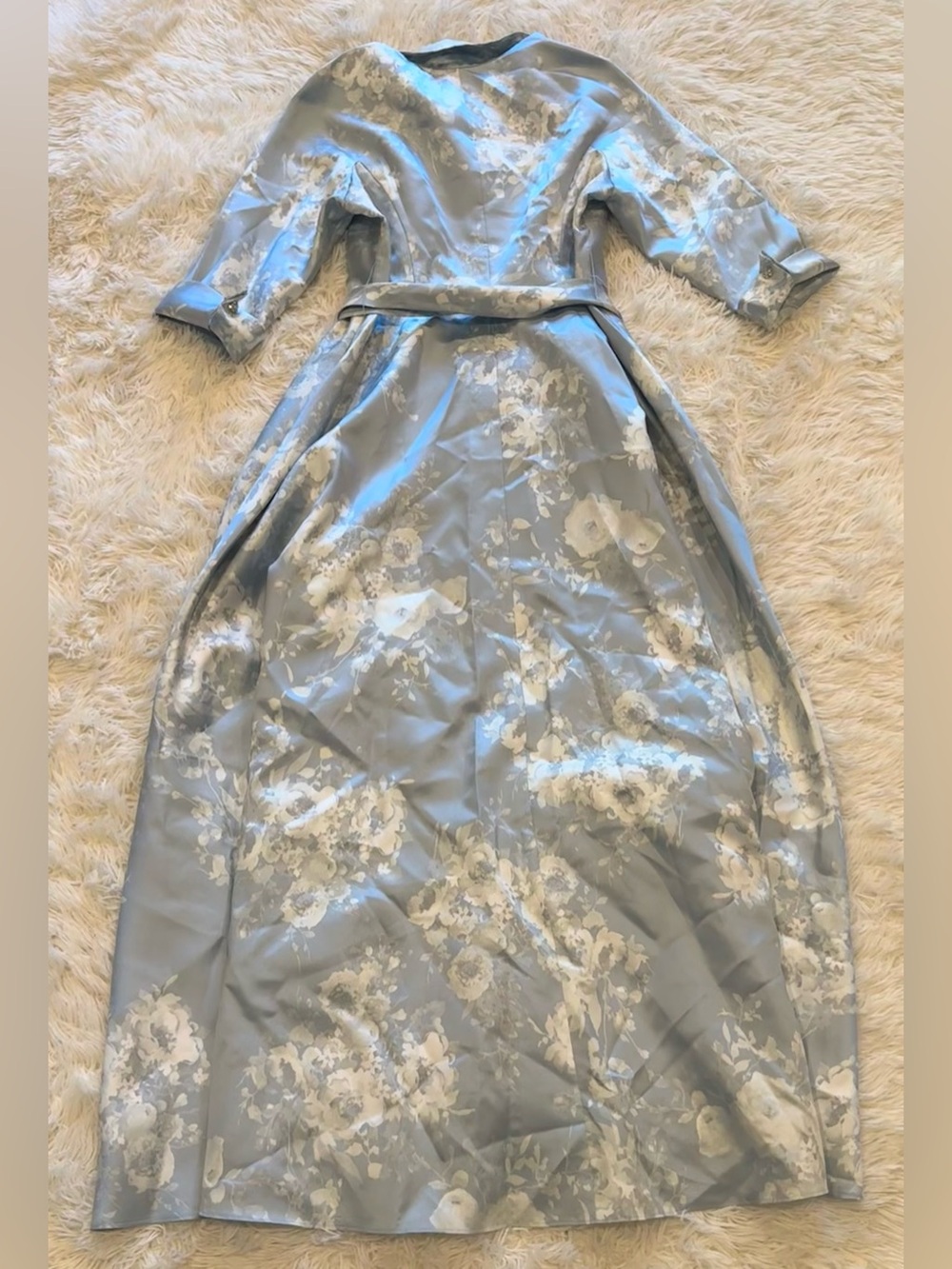 NEW AFTER SIX Floral Satin Twill Blue Seraphina Floral Ballgown Sz XL - Picture 7 of 9